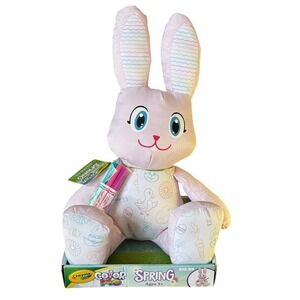 Crayola Kids Color Me Spring Plush Bunny w/ 3 markers Easter Basket Gifts NEW